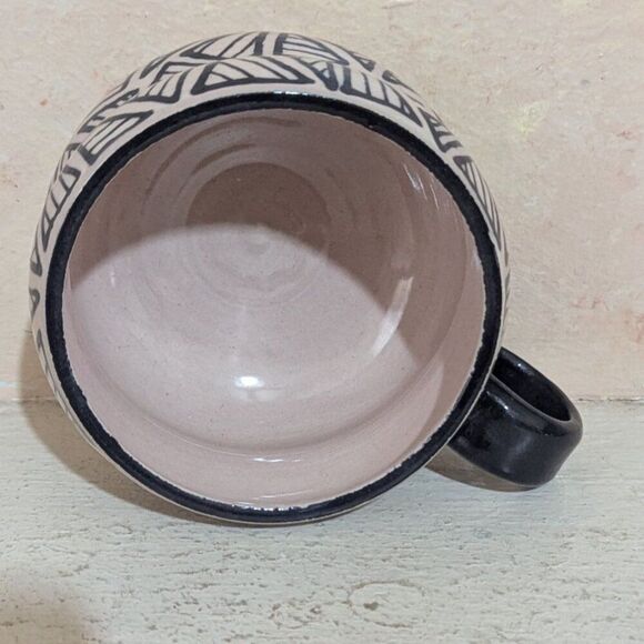 Handmade Ceramic Mug By The Tatted Potter With Geometric Design – 10 Oz coffee - Picture 5 of 11